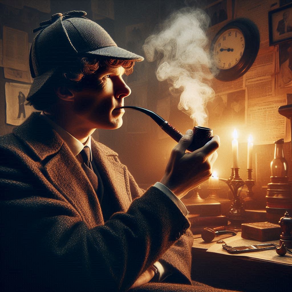 Foto Sherlock Holmes met pijp