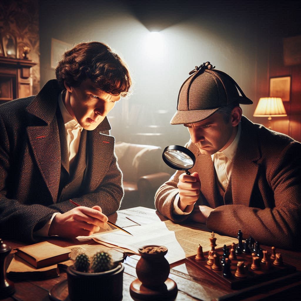 Foto Sherlock Holmes & John Watson investigating
